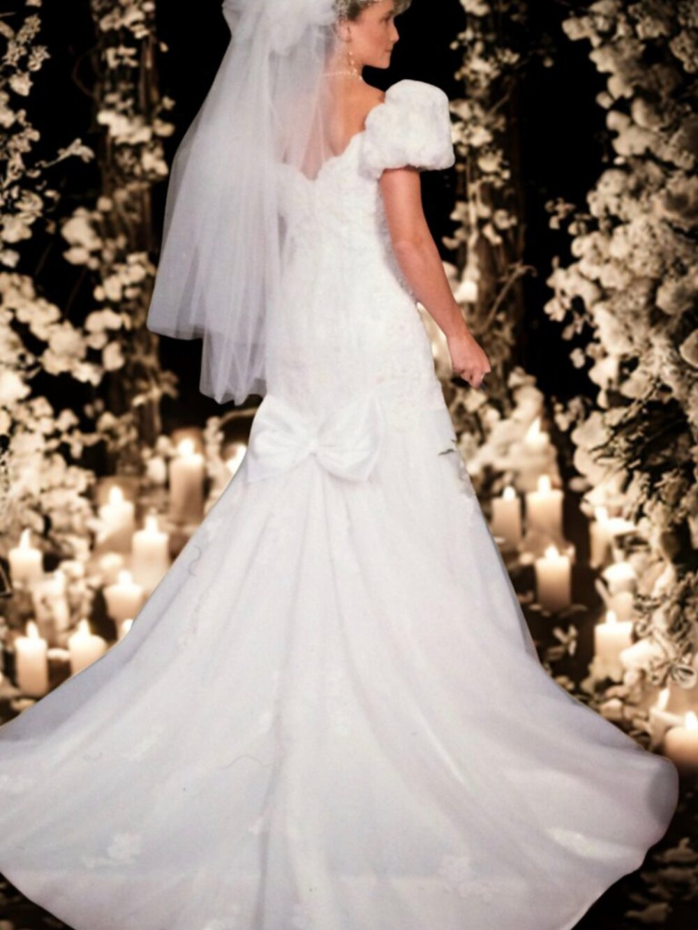 Vintage Mori Lee Wedding Dress – Preserved Size 10 with Veil